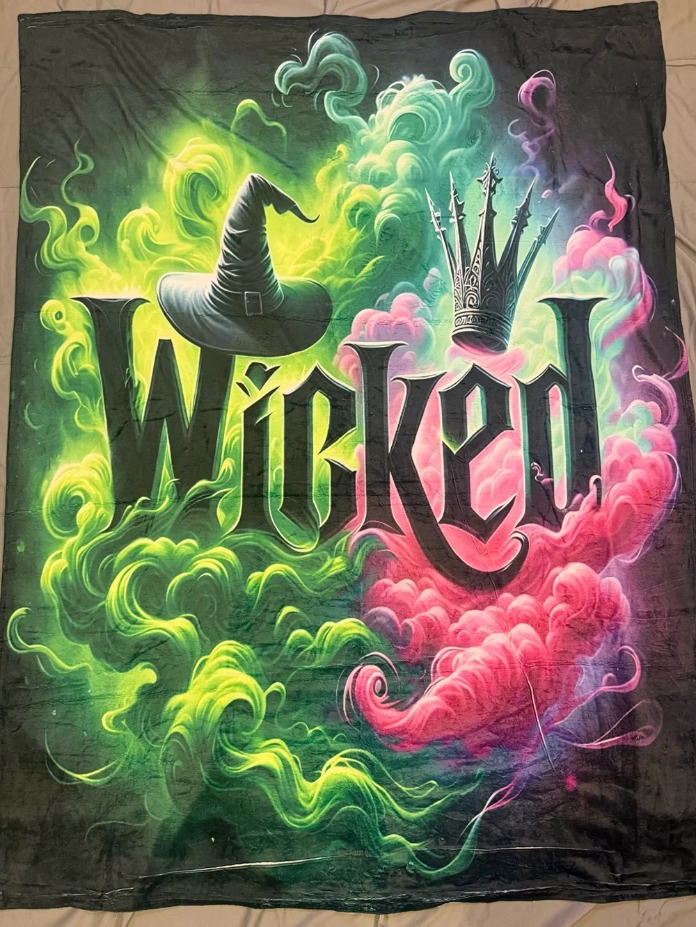 Brand new Wicked blanket is light weight, soft and cozy 80”x60” (queen sized)